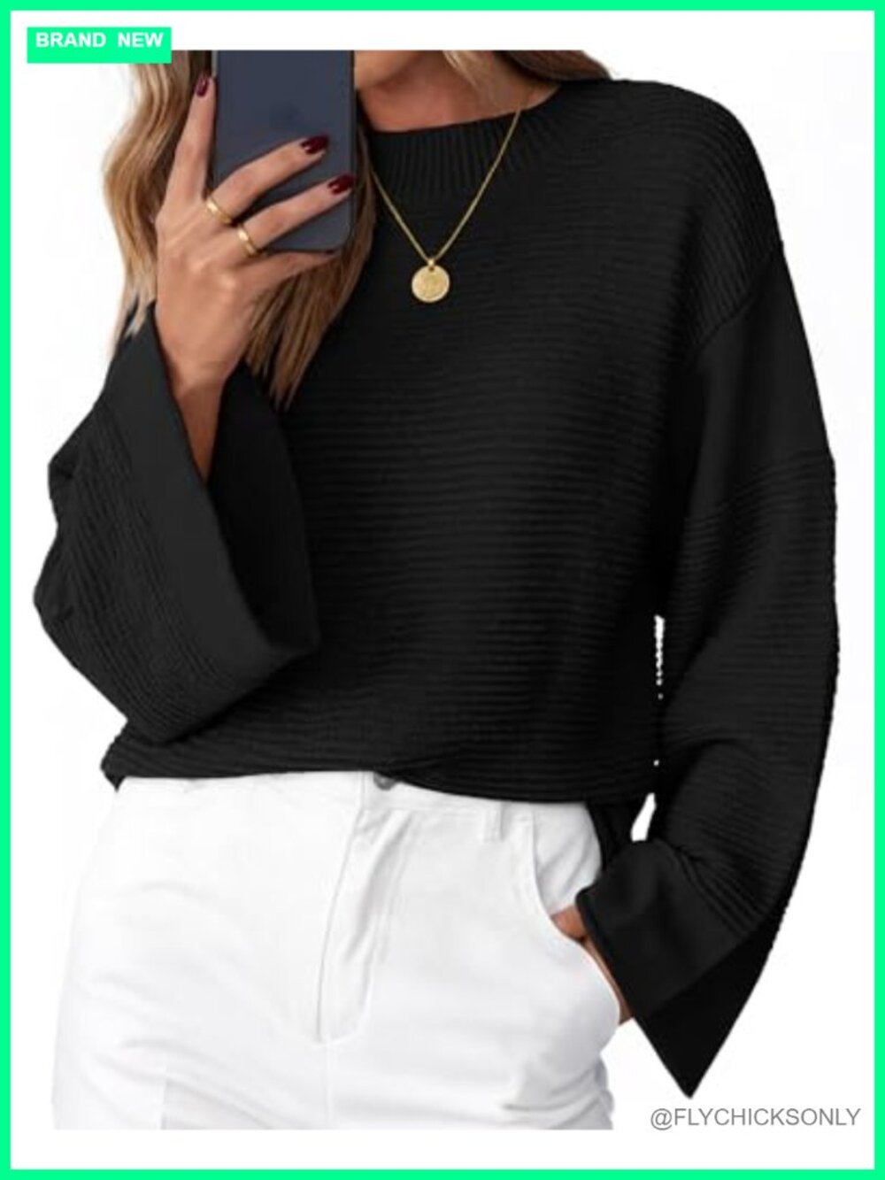 Oversized Chunky Ribbed Knit Pullover Sweater Long Sleeve Crew Neck